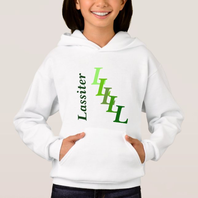 T-shirt - Nom et initiale décalée en vert (Devant)