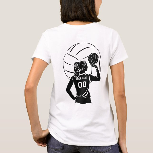 T-shirt Nom et numéro personnalisés du joueur de volley-ba (Dos)