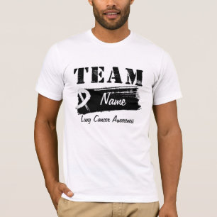 T-shirt Nom fait sur commande d'équipe - cancer de poumon