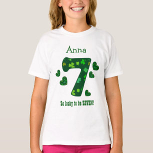T-shirt Nom fait sur commande V20A de nombre de shamrock