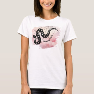 T-shirt Nom I Bite Massasauga serpent sur rose