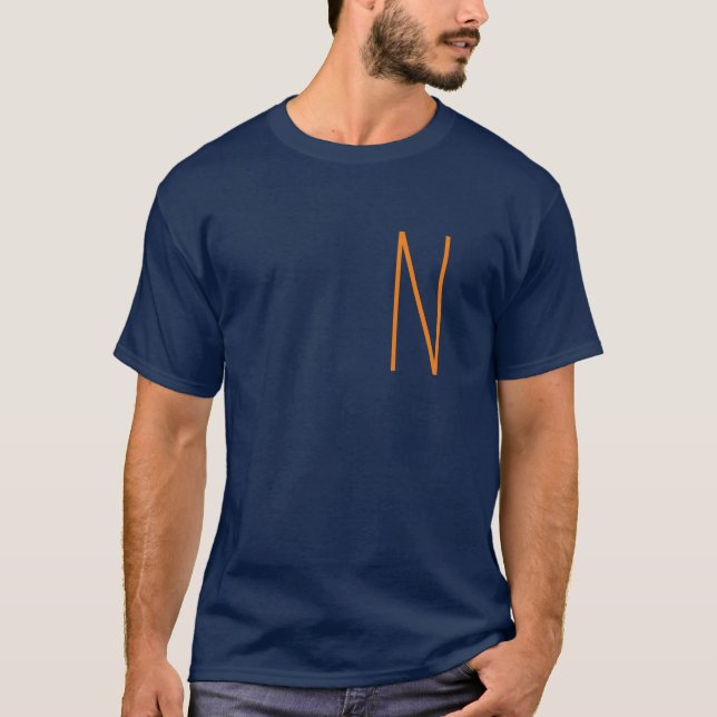 T-shirt Nom manuscrit monogramme initial (Devant)