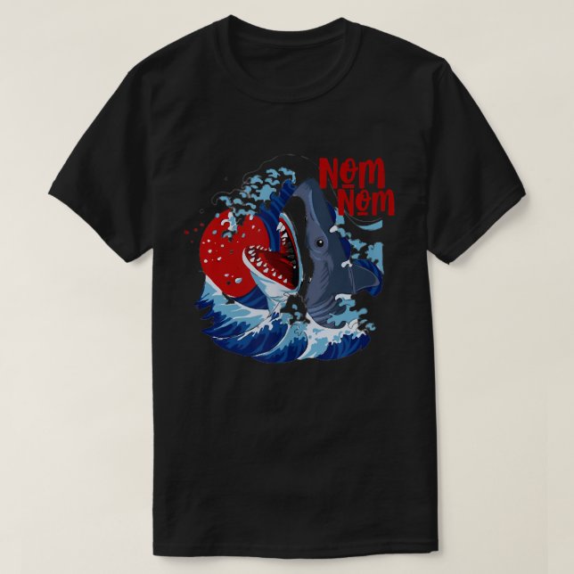 T-shirt Nom Nom Shark  (Design devant)