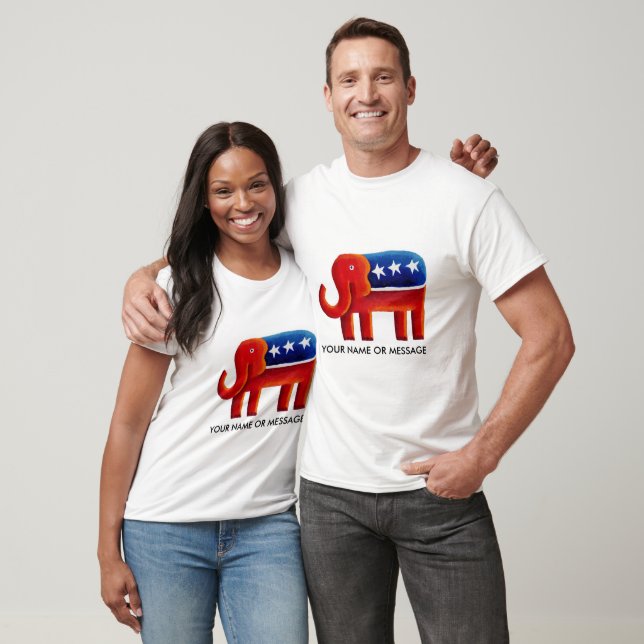 T-shirt Nom Ou Message Personnalisé De L'Éléphant Républic (Unisexe)