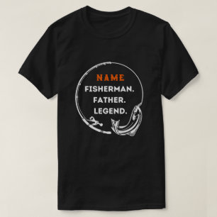 T-shirt Nom Pêcheur père légende Pêche bâton papa Cadeau