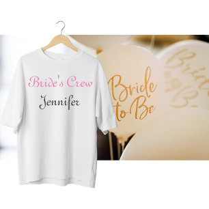 T-shirt Nom personnalisable de l'équipage de la mariée