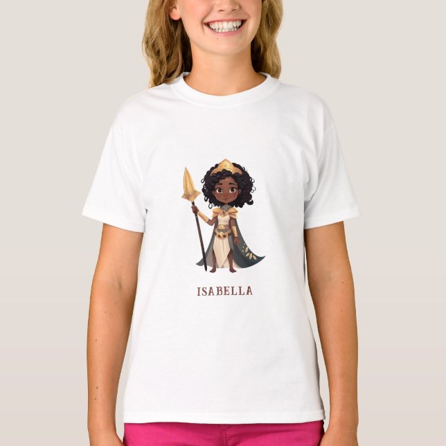 T-shirt Nom personnalisé African Little Knight Warrior (Devant)