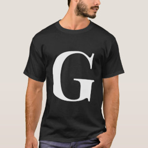 T-shirt Nom personnalisé Alphabet Lettre initiale G