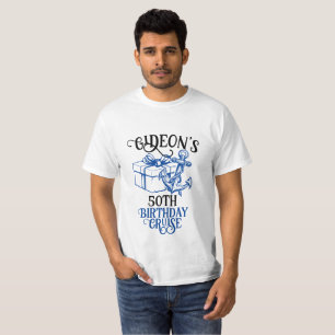 T-shirt Nom personnalisé Ancre boîte cadeau croisière anni
