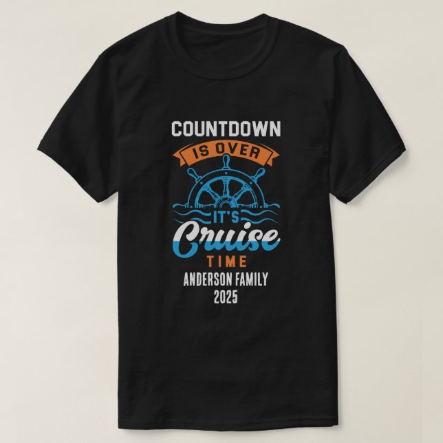 T-shirt Nom personnalisé Année Heure de croisière (Design devant)
