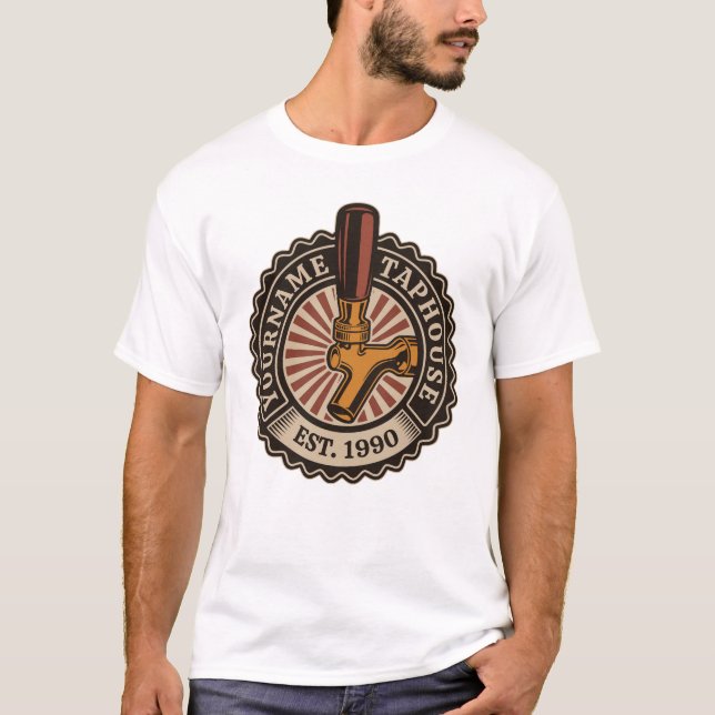 T-shirt NOM Personnalisé Artisanat Bière Taphouse Brasseri (Devant)