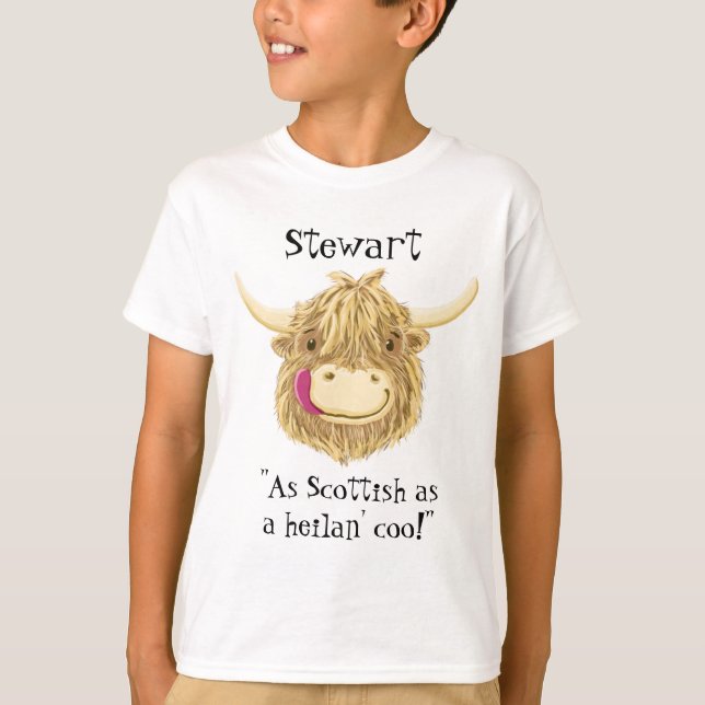 T-shirt Nom personnalisé aussi écossais comme vache des (Devant)