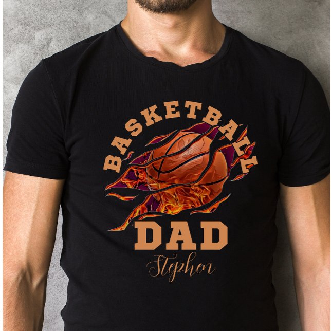 T-shirt Nom personnalisé basketball papa fête des pères (Créateur téléchargé)
