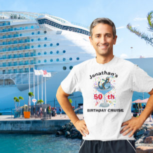T-shirt Nom personnalisé Birthday Cruise Cocktail Ancre