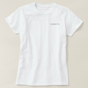 T-shirt Nom personnalisé blanc Personnalisé Femme Femme Fe