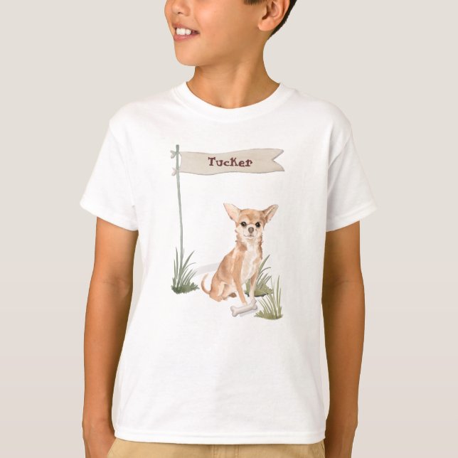 T-shirt Nom personnalisé Chihuahua Chien animal de compagn (Devant)