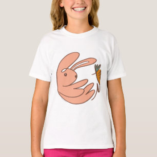 T-shirt Nom personnalisé Cute Bunny et Carrot Animal Art