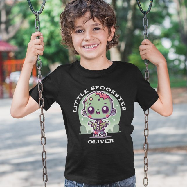 T-shirt Nom personnalisé Cute Zombie Halloween (Créateur téléchargé)