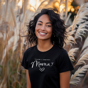 T-shirt Nom personnalisé de l'enfant Mama Script