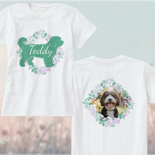 T-shirt Nom personnalisé de photo de Bernedoodle silhouett