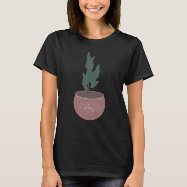 T-shirt Nom personnalisé du Plante pointé mou (Devant)