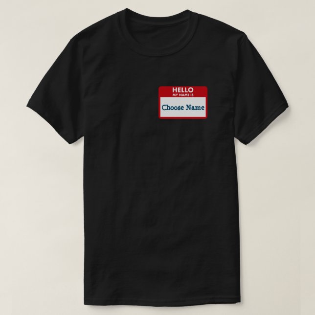 T-shirt Nom personnalisé Étiquette Costume d'Halloween (Design devant)
