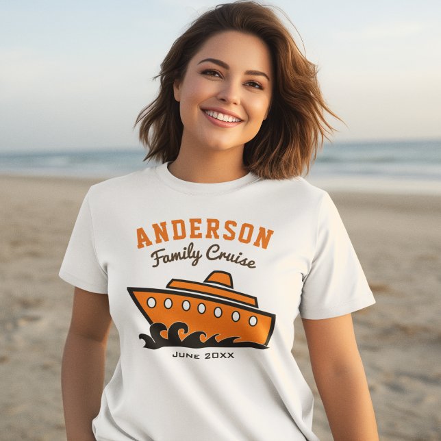 T-shirt Nom personnalisé Famille Croisière Vacances (Créateur téléchargé)