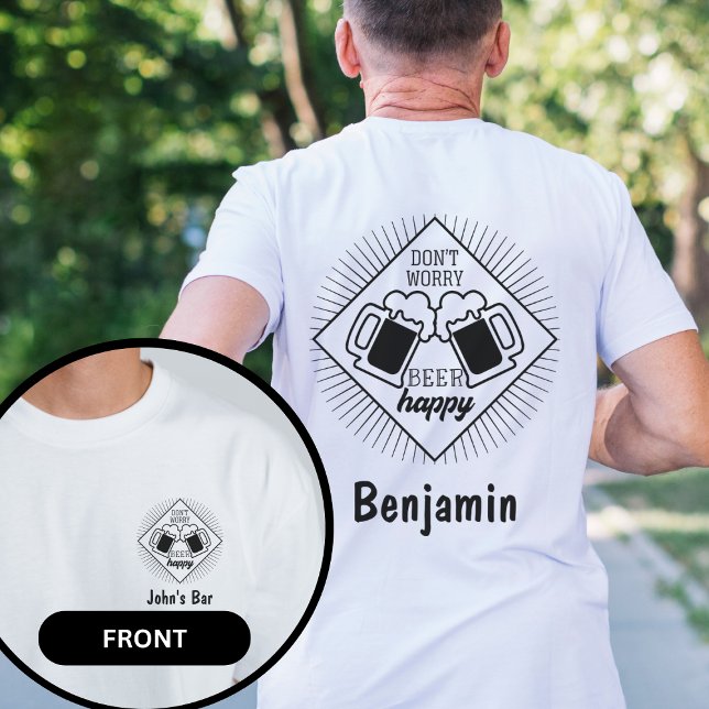 T-shirt Nom personnalisé Funny Bar Crew Pocket Design (Créateur téléchargé)