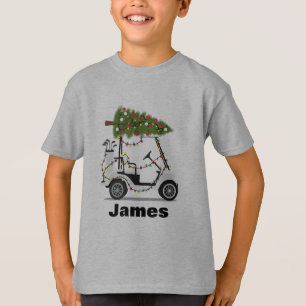 T-shirt Nom personnalisé golfeur Noël chariot de golf Xmas