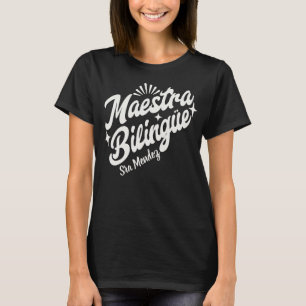 T-shirt Nom personnalisé Maestra Bilingüe Enseignant espag