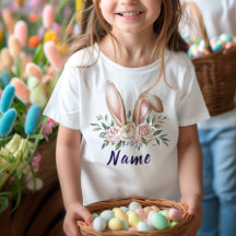 Nom personnalisé mignon lapin de Pâques enfants