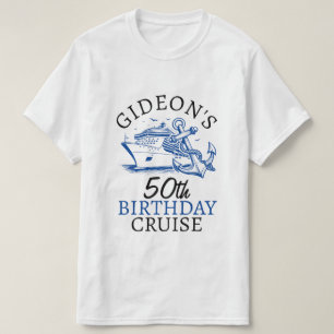 T-shirt Nom personnalisé Navire Ancre Croisière Anniversai