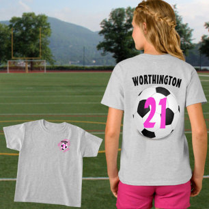 T-shirt Nom personnalisé Numéro du ballon de football bl