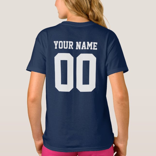 T-shirt Nom personnalisé Numéro Filles Football Jersey Shi (Dos)