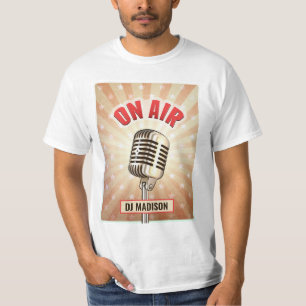 T-shirt Nom personnalisé "On Air" Vêtements de microphone
