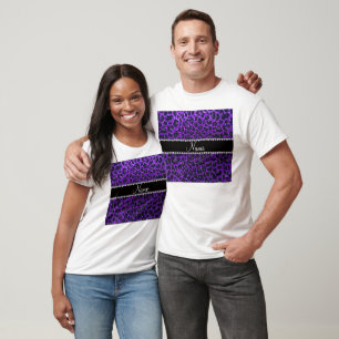 T-shirt Nom personnalisé parties scintillant violet indigo