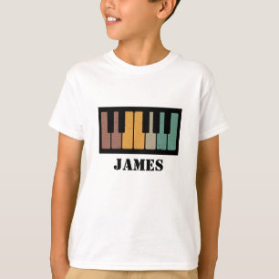 T-shirt Nom personnalisé Pianist Piano Keys