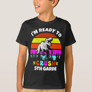 T-shirt Nom personnalisé Prêt à écraser Dinosaure1er 2ème 