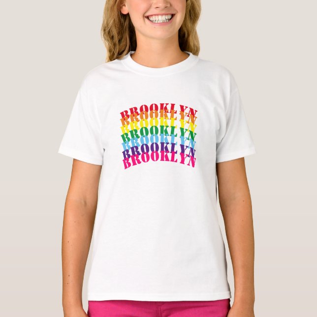 T-shirt Nom personnalisé pride lgbt lgbtq gay rainbow kids (Devant)