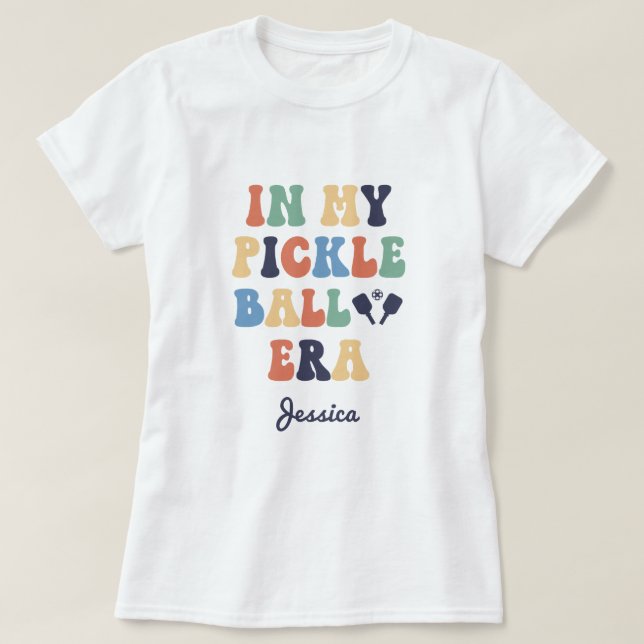 T-shirt Nom personnalisé Retro dans mon Pickleball Era Mam (Design devant)