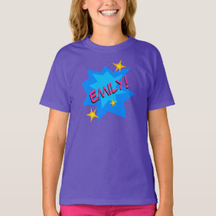 T-shirt Nom personnalisé Superhero fille