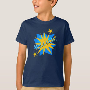 T-shirt Nom personnalisé Superhero garçon
