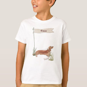 T-shirt Nom Personnalisé Tan Dachshund Animal Chien