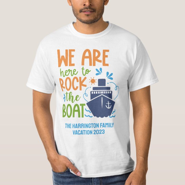 T-shirt Nom personnalisé, texte et année de croisière (Devant)
