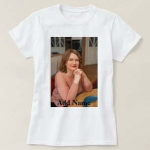 T-shirt Nom photo personnalisé Texte Personnalisé faites v