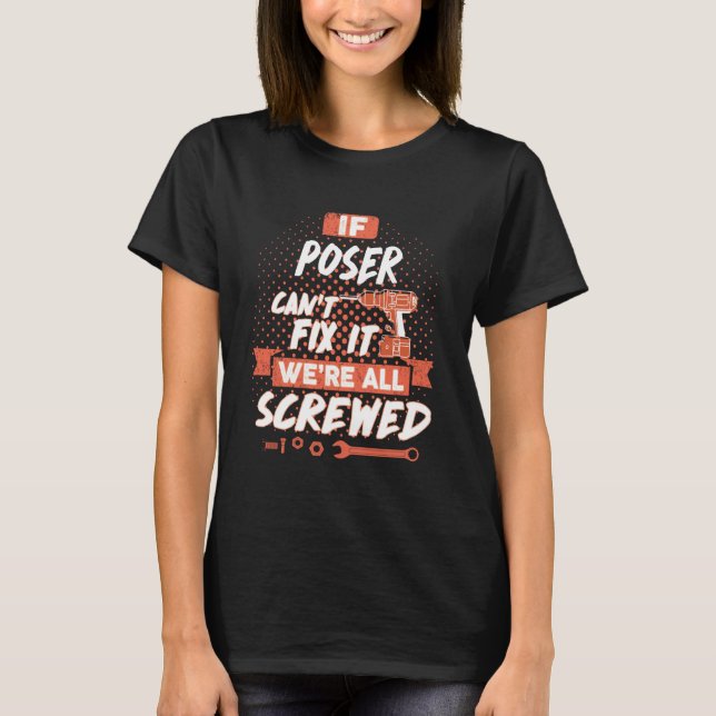 T-shirt Nom POSER, nom de famille POSER crête (Devant)