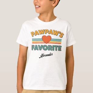 T-shirt Nom préféré de Papy en écriture simple vintage