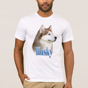 T-shirt Nom rouge de chien de traîneau sibérien