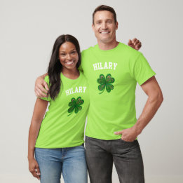 T-shirt Nom Trèfle Avant et Arrière St Patrick's Day