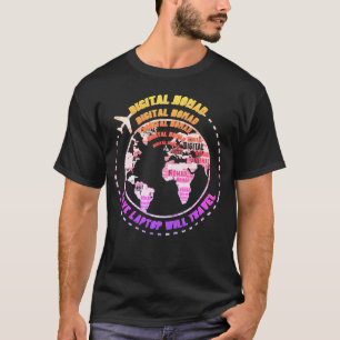 T-Shirt Nômade Numérique voyageant en télétravail